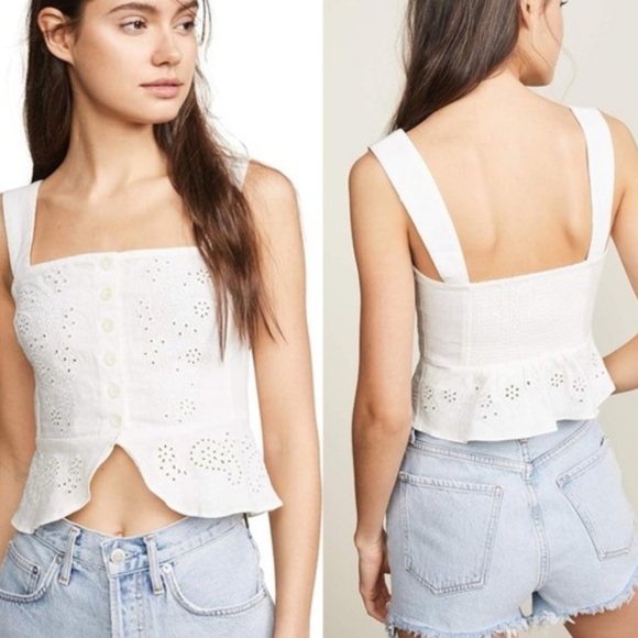 NEW Women's Free People Small I Want You Babe White Blouse Tank - Picture 2 of 7